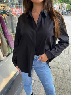 Best Sale Millie Basic Blouse Black Tops & Blousjes