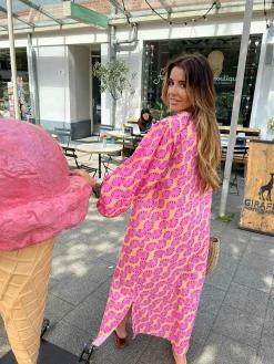 Best Sale Milou Pattern Maxi Dress Pink Jurken