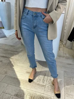 Cheap Mom Jeans Light Blue Broeken