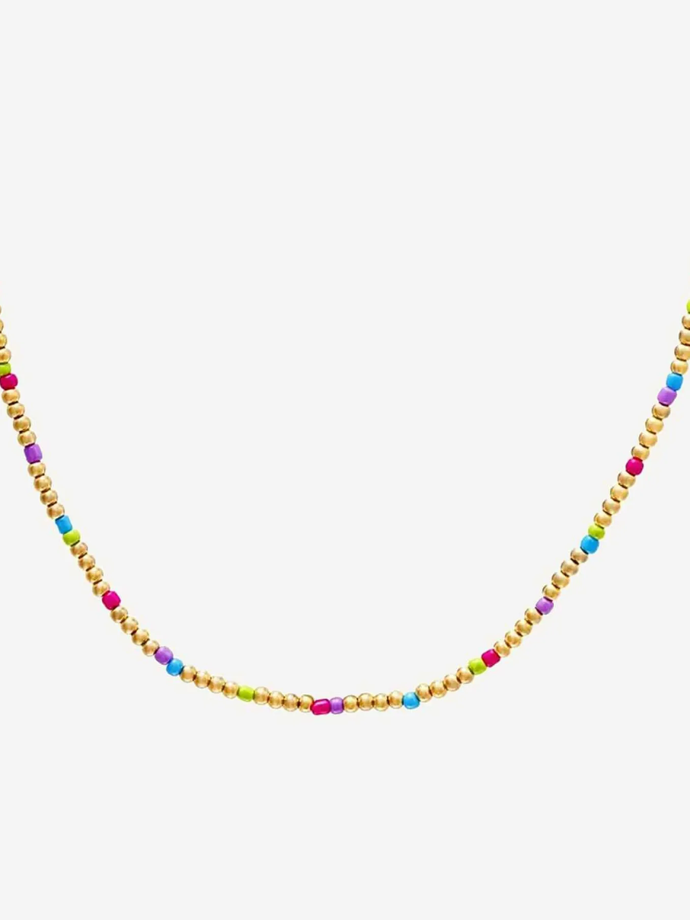 Fashion Multi Color Beads Necklace Gold & Blue Kettingen