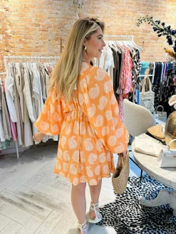 Clearance Nala Print Dress Orange Jurken