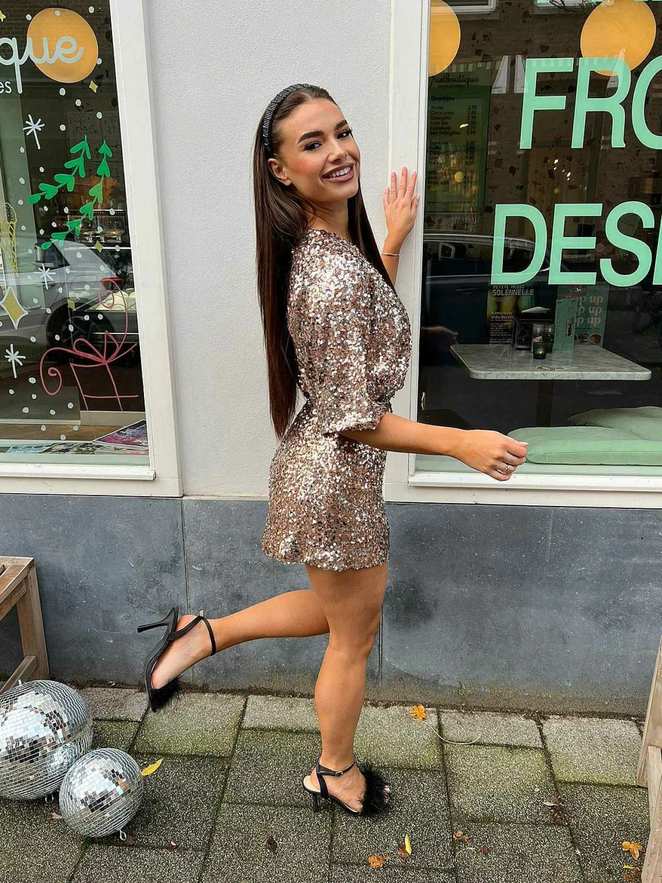 Fashion Nola Sequin Dress Rose Gold Jumpsuits