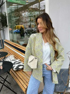 Cheap Noor Print Jacket Green Jassen