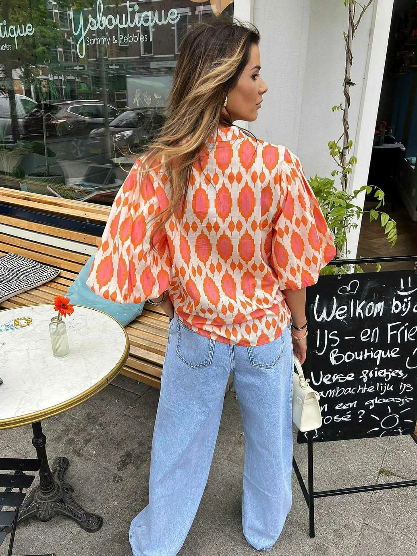 Flash Sale Nora Pattern Blouse Orange Tops & Blousjes