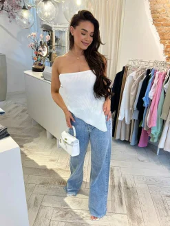 Store Nova Stapless Top White Tops & Blousjes