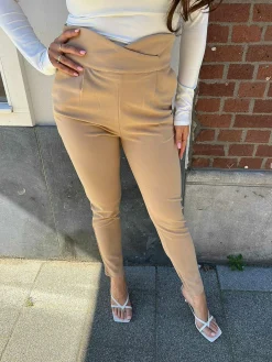 Discount Perfect High Waist Pantalon Beige Broeken