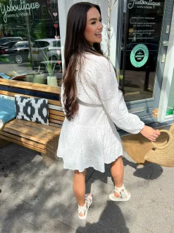 Clearance Pien Broderie Dress White Jurken