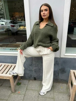 Clearance Polo Sweater Army Truien