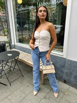 Flash Sale Poppi Korset Beige Tops & Blousjes