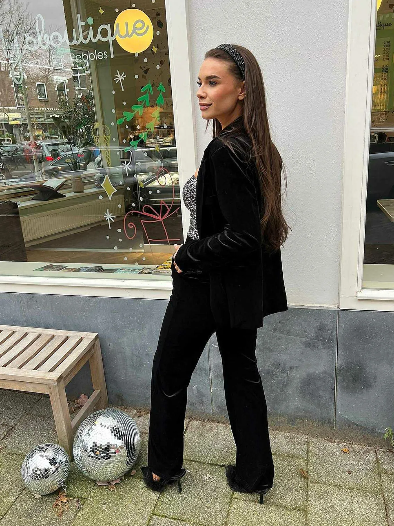 New Quinn Velvet Suit Black Sets