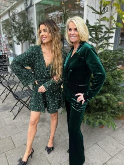 Best Sale Quinn Velvet Suit Forest Green Sets