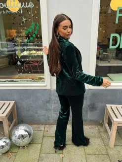 Best Sale Quinn Velvet Suit Forest Green Sets