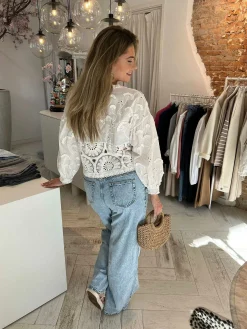 Online Roxy Broderie Blouse White Tops & Blousjes