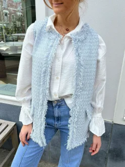 Flash Sale Ruby Fringe Gilet Baby Blue Gilets