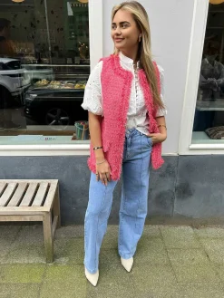 Online Ruby Fringe Gilet Cherry Gilets