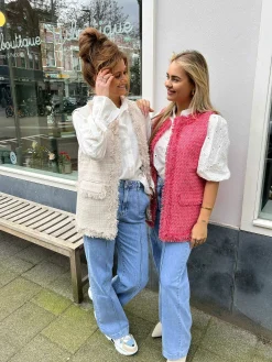 Online Ruby Fringe Gilet Cherry Gilets