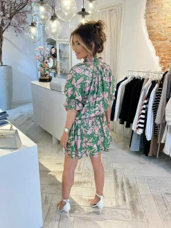 Sale Ruby Golden Print Dress Green Jurken