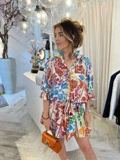 Sale Ruby Golden Print Dress Multicolor Jurken