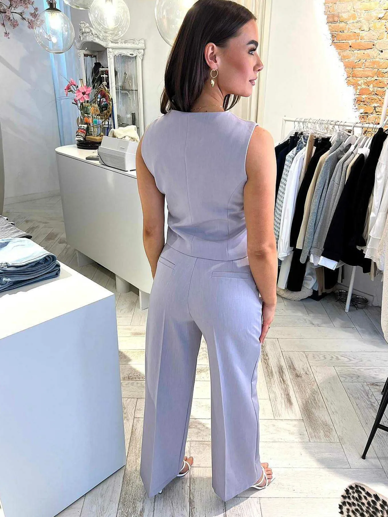 Shop Saar Pantalon Mauve Broeken