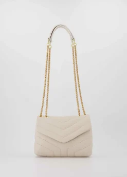 Best Seline Bag Leather Beige Tassen