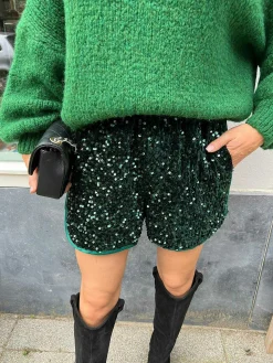 Shop Sequin Sporty Short Petrol Shorts