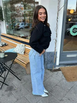 Outlet Teddy Cropped Jacket Black Jassen