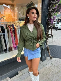 Store Tess Trenchcoat Short Army Jassen