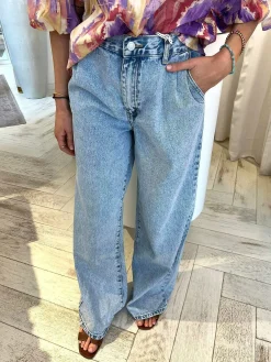 Store Ultra Wide Leg Jeans Blue Broeken