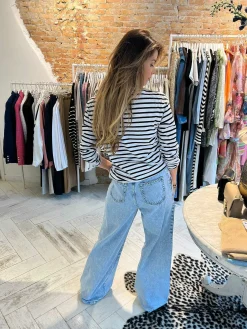 Store Ultra Wide Leg Jeans Blue Broeken