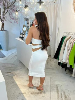 Online Unique Zola Dress Ivory Jurken