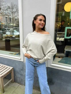 Clearance Vlinder Trui Light Beige Truien