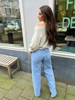 Clearance Vlinder Trui Light Beige Truien