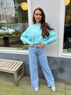 Hot Vlinder Trui Light Blue Truien