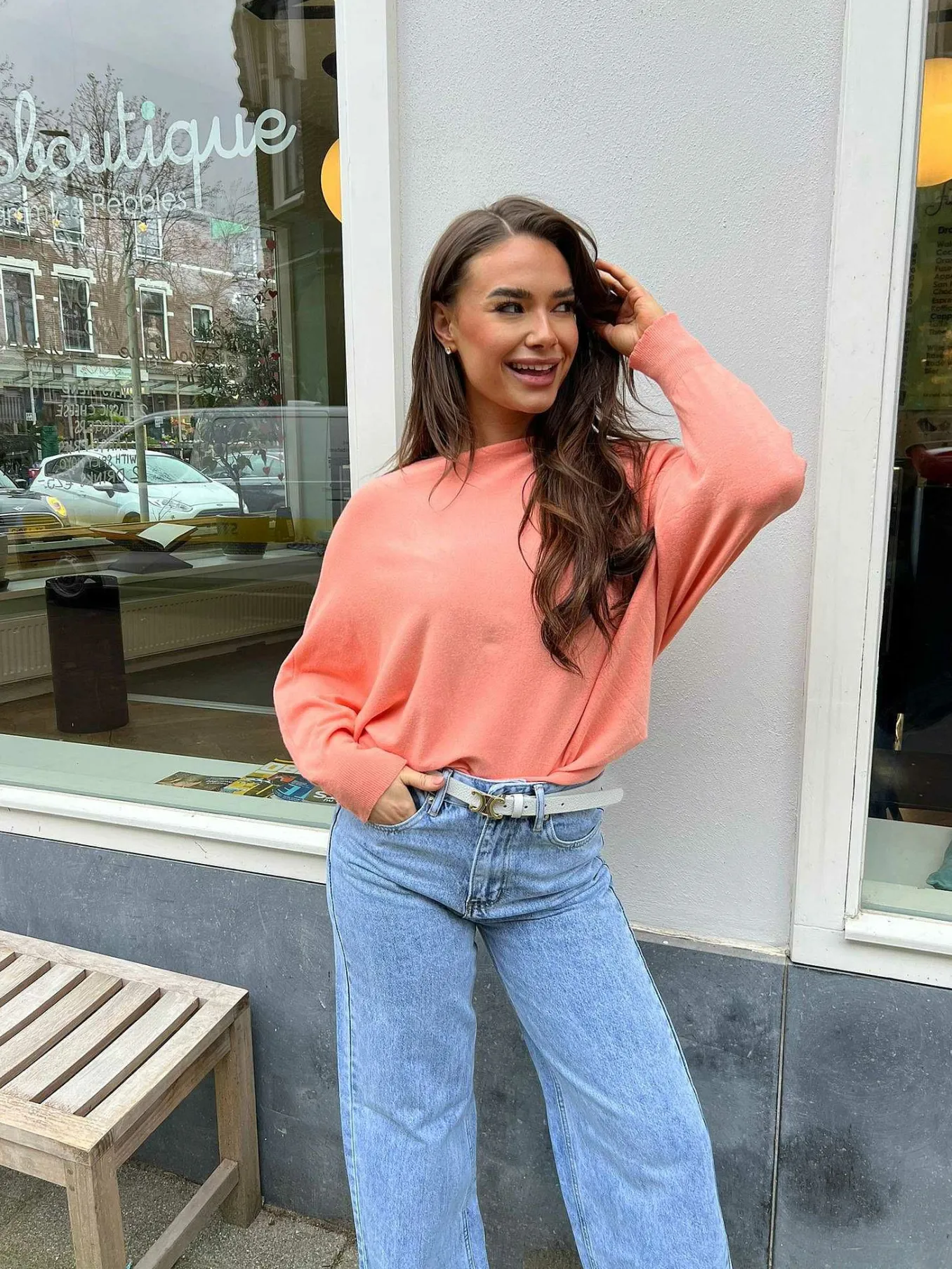 Online Vlinder Trui Peach Truien