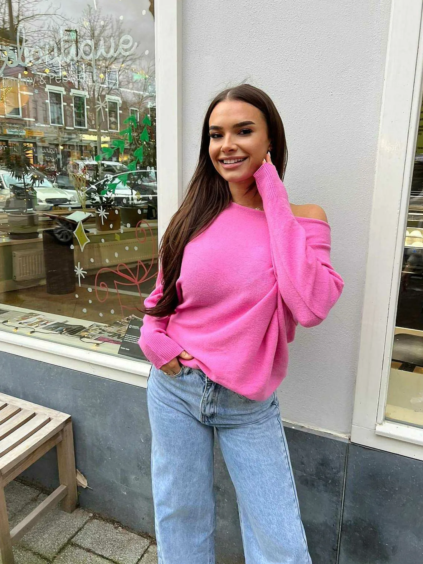 Outlet Vlinder Trui Pink Truien