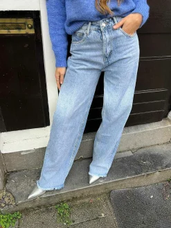 Fashion Wide Leg Jeans Blue Broeken
