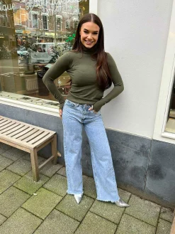 Fashion Wide Leg Jeans Blue Broeken