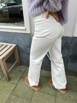 Fashion Wide Leg Jeans Off White Broeken