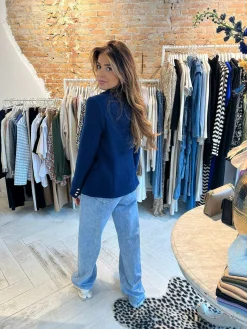 Hot Yasmine Tweed Blazer Navy Blazers