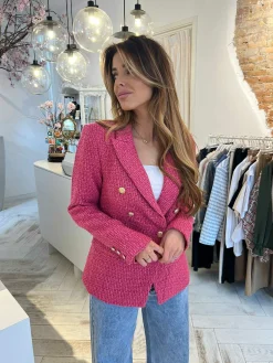 Best Yasmine Tweed Blazer Pink Blazers