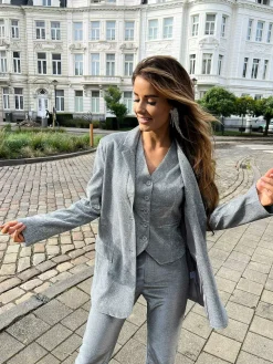 Sale Yuna Sparkle Gilet Silver Gilets